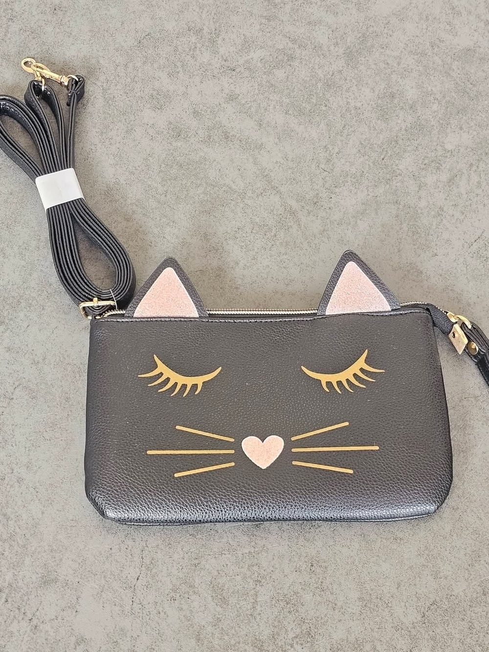 Cat Face Small Wristlet/crossbody Adjustable Strap NEW